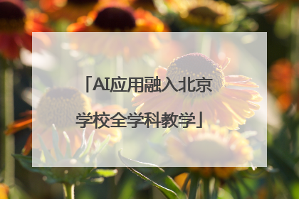 AI应用融入北京学校全学科教学