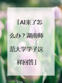 AI来了怎么办？湖南师范大学学子这样回答